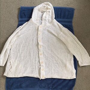 Women's Cream Knit Sweater with Hood